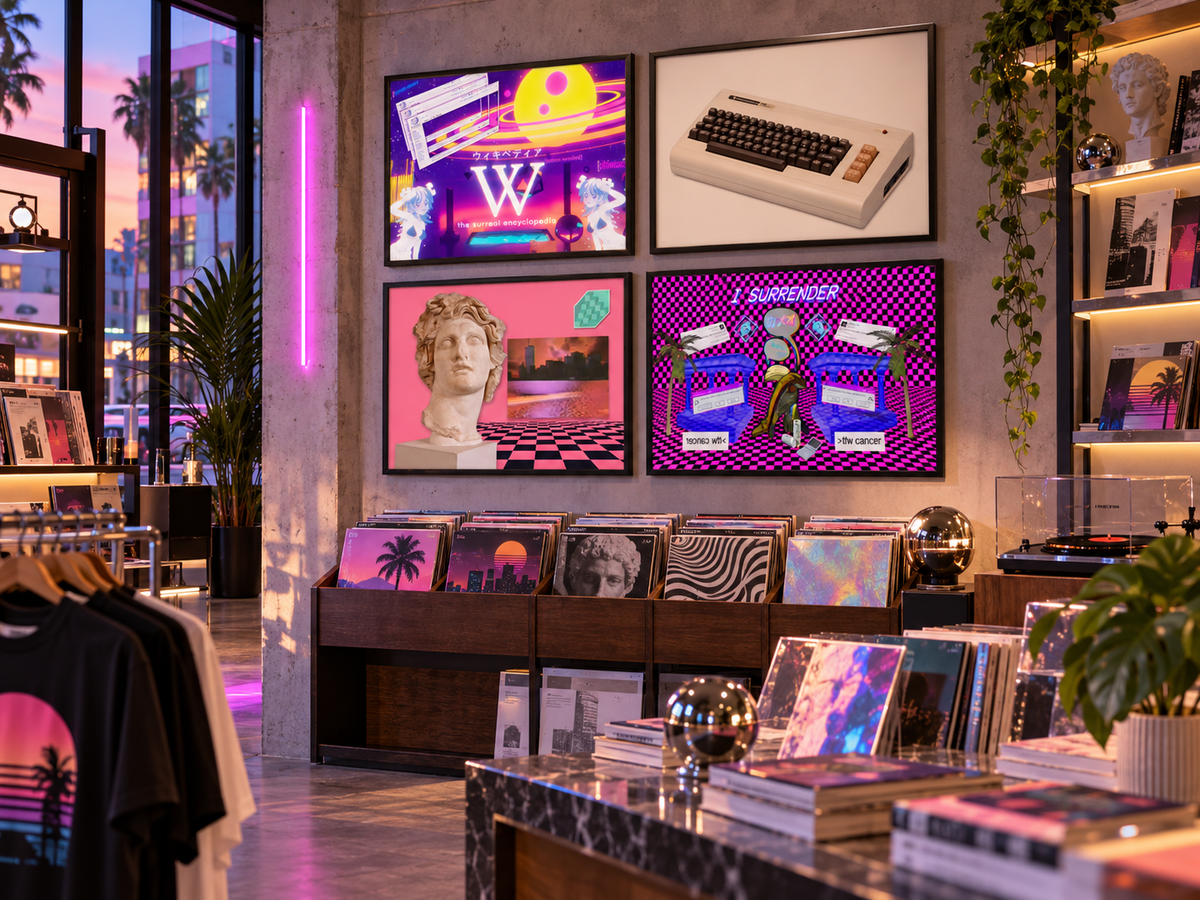 Vaporwave's Visual Identity: Color, Glitch, and the Look of a Lost Future